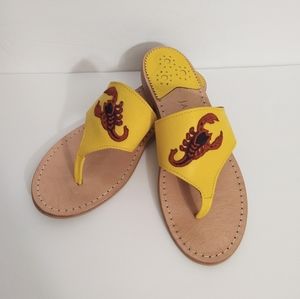 Jack Rogers yellow leather thong sandals